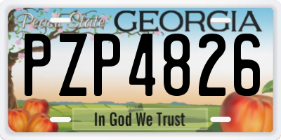 GA license plate PZP4826