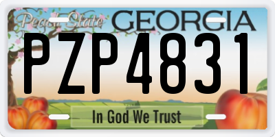 GA license plate PZP4831
