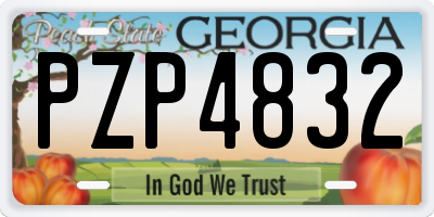 GA license plate PZP4832