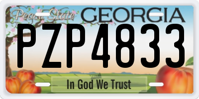 GA license plate PZP4833