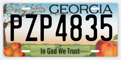 GA license plate PZP4835