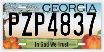 GA license plate PZP4837