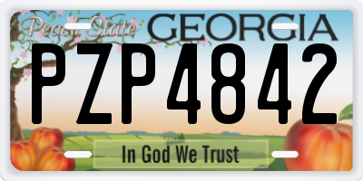 GA license plate PZP4842