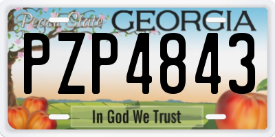 GA license plate PZP4843