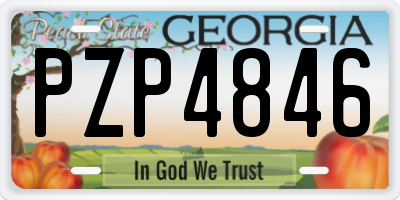 GA license plate PZP4846