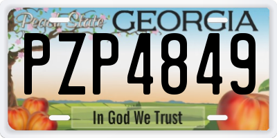 GA license plate PZP4849