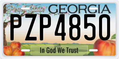GA license plate PZP4850