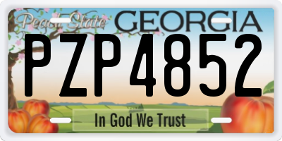 GA license plate PZP4852