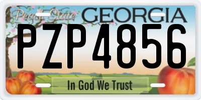 GA license plate PZP4856