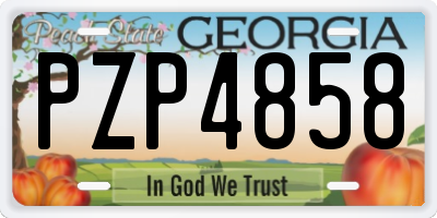 GA license plate PZP4858