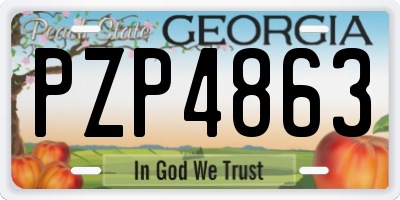GA license plate PZP4863