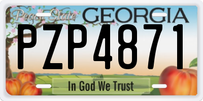 GA license plate PZP4871