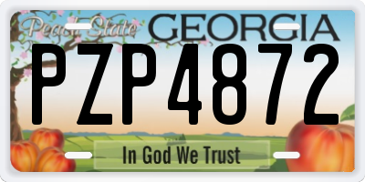 GA license plate PZP4872