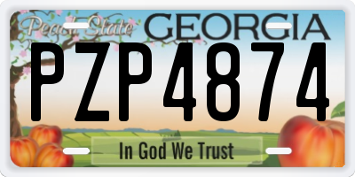 GA license plate PZP4874