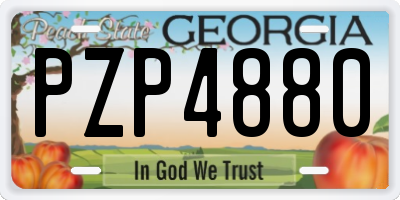 GA license plate PZP4880