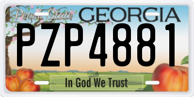 GA license plate PZP4881
