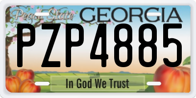 GA license plate PZP4885