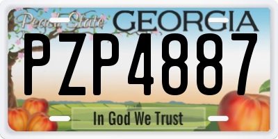 GA license plate PZP4887