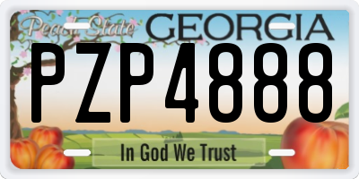 GA license plate PZP4888