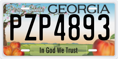 GA license plate PZP4893