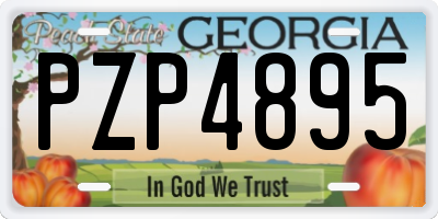 GA license plate PZP4895