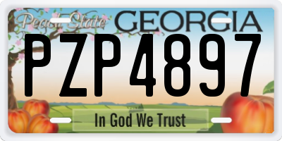 GA license plate PZP4897