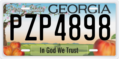 GA license plate PZP4898