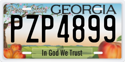 GA license plate PZP4899