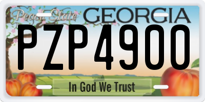 GA license plate PZP4900