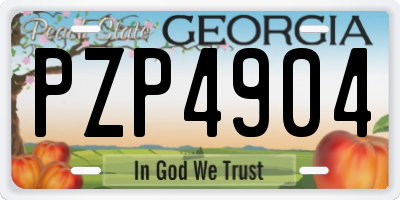GA license plate PZP4904