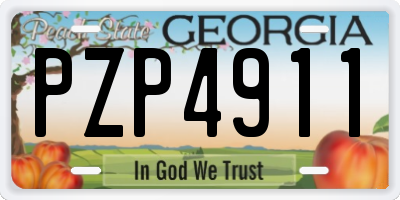 GA license plate PZP4911