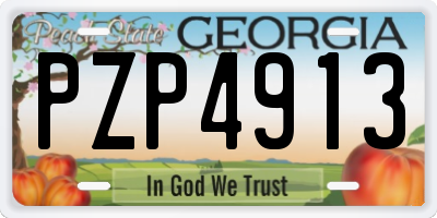 GA license plate PZP4913