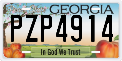 GA license plate PZP4914