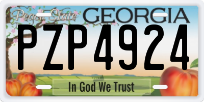 GA license plate PZP4924