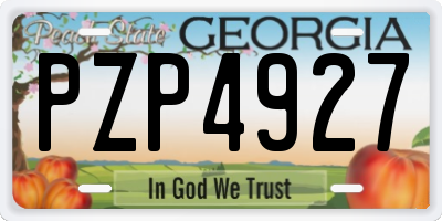 GA license plate PZP4927