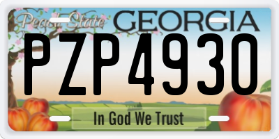 GA license plate PZP4930
