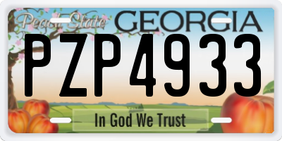 GA license plate PZP4933