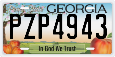 GA license plate PZP4943