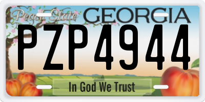 GA license plate PZP4944