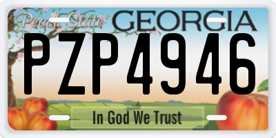 GA license plate PZP4946