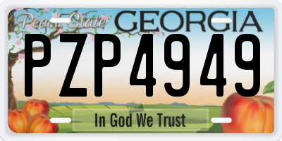 GA license plate PZP4949