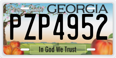 GA license plate PZP4952