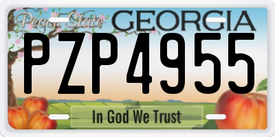 GA license plate PZP4955
