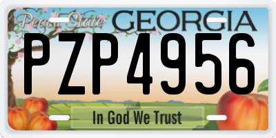 GA license plate PZP4956
