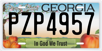 GA license plate PZP4957