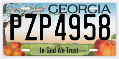 GA license plate PZP4958