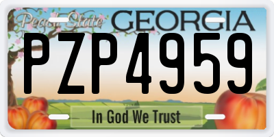GA license plate PZP4959