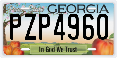 GA license plate PZP4960