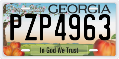 GA license plate PZP4963