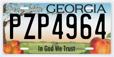 GA license plate PZP4964
